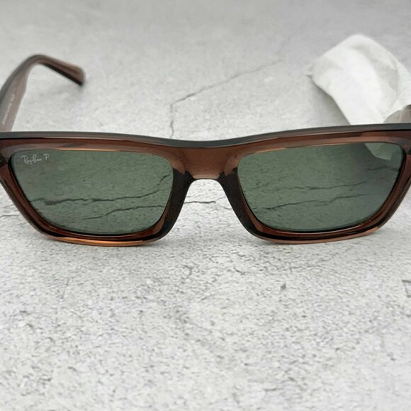 Ray-Ban Unisex RB4396 Bio-Based Rectangle Polarized Sunglasses Brown main image 8